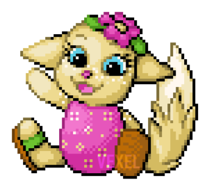 A pixel Kacheek. This was an ArtFight attack.